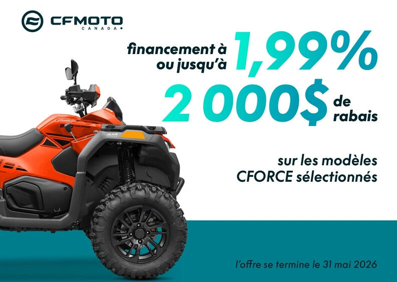 Financement à 1,99% ou jusqu'à 2000$ de rabais