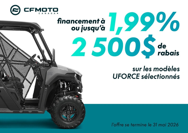 Financement à 1,99% ou jusqu'à 2000$ de rabais